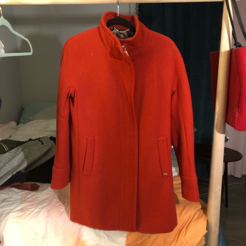 Never work orange pea coat